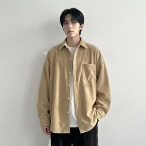 现货灯芯绒高级感长袖衬衫男休闲衬衣外套 C963-P48图片