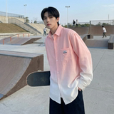 2026现货渐变长袖衬衫水洗褶皱宽松潮流休闲衬衣DS651-P58，男装衬衫，星座1017