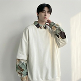 现货慵懒假两件衬衫领卫衣日系情侣碎花上衣A881-P65，男装衬衫，星座1017