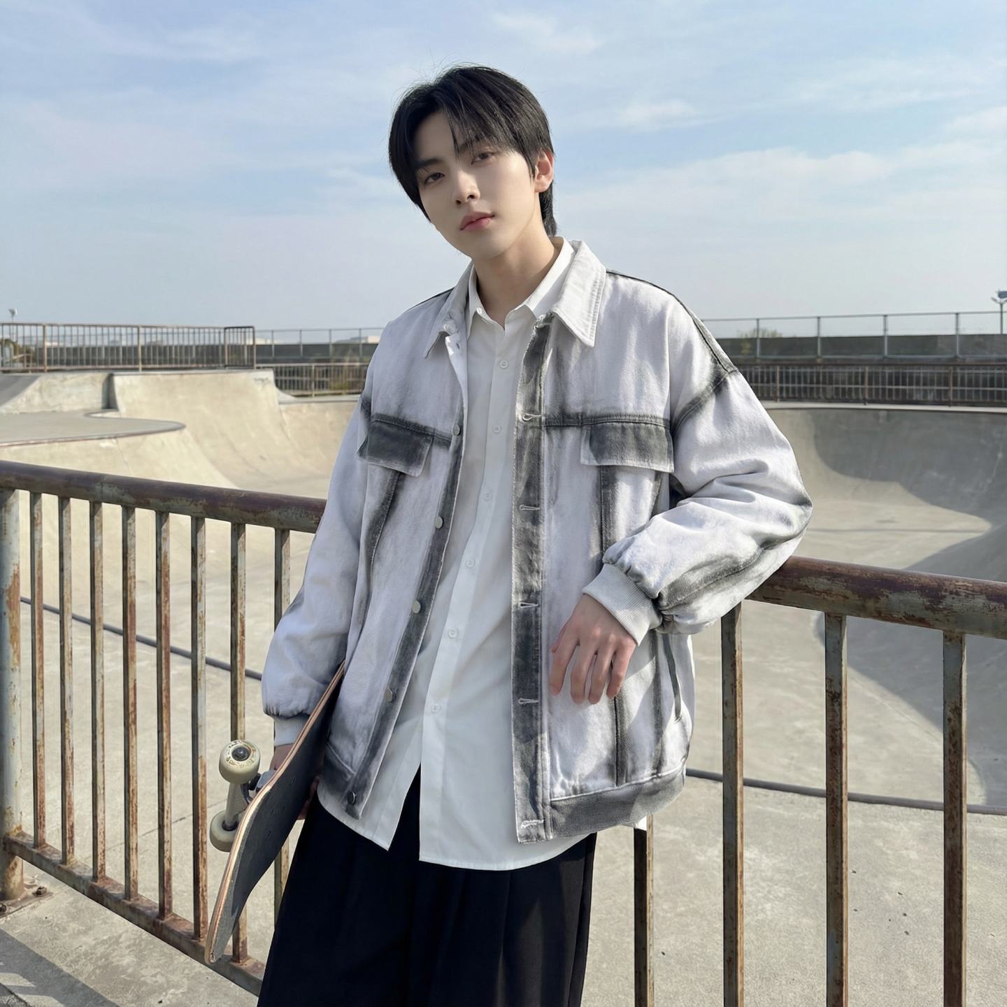现货2026春季工装休闲夹克高级感牛仔外套JK11-P100,男装工装外套,星座1017