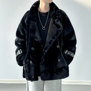 羊羔毛外套男秋冬新款加厚保暖复古棉服 DY49-P130图片