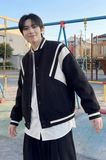 现货撞色美式复古夹克棒球服流行外套W0023-P88控118加绒P100，男装夹克，星座1017
