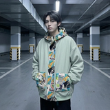 现货春款潮流涂鸦拼接夹克开衫连帽外套WT23-P75控96，男装夹克，星座1017