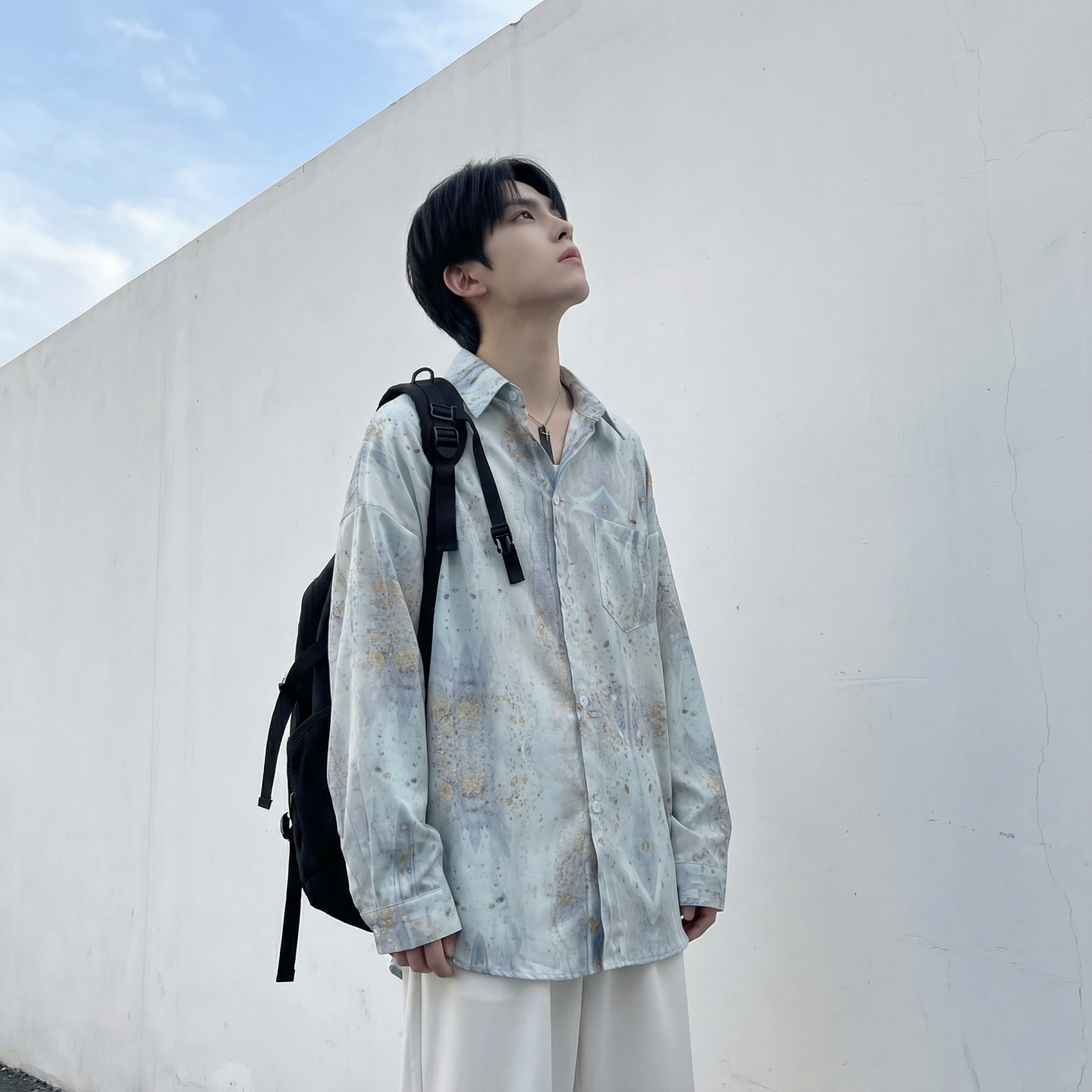 现货男潮ins小众设计感的情侣装衬衣  FC12-P48图片