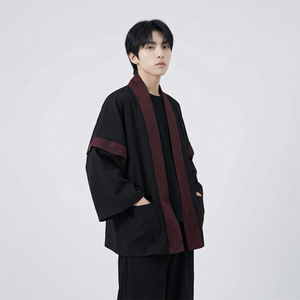 现货 春秋风蟒纹印花拼接男士道袍汉服 D3206-P78图片