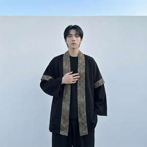 现货 春秋风蟒纹印花拼接男士道袍汉服 D3206-P78，男装民族服装，星座1017