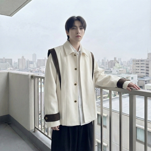 现货新款春季飞肩撞色夹克外套男设计感痞帅上衣 JK905-P108图片