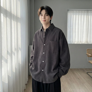 现货灯芯绒高级感长袖衬衫男休闲衬衣外套 C963-P48，男装衬衫，星座1017