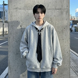 现货小众烫钻可拆卸领带设计连帽卫衣重磅宽松慵懒外套W2056-P89，女装短外套，星座1017