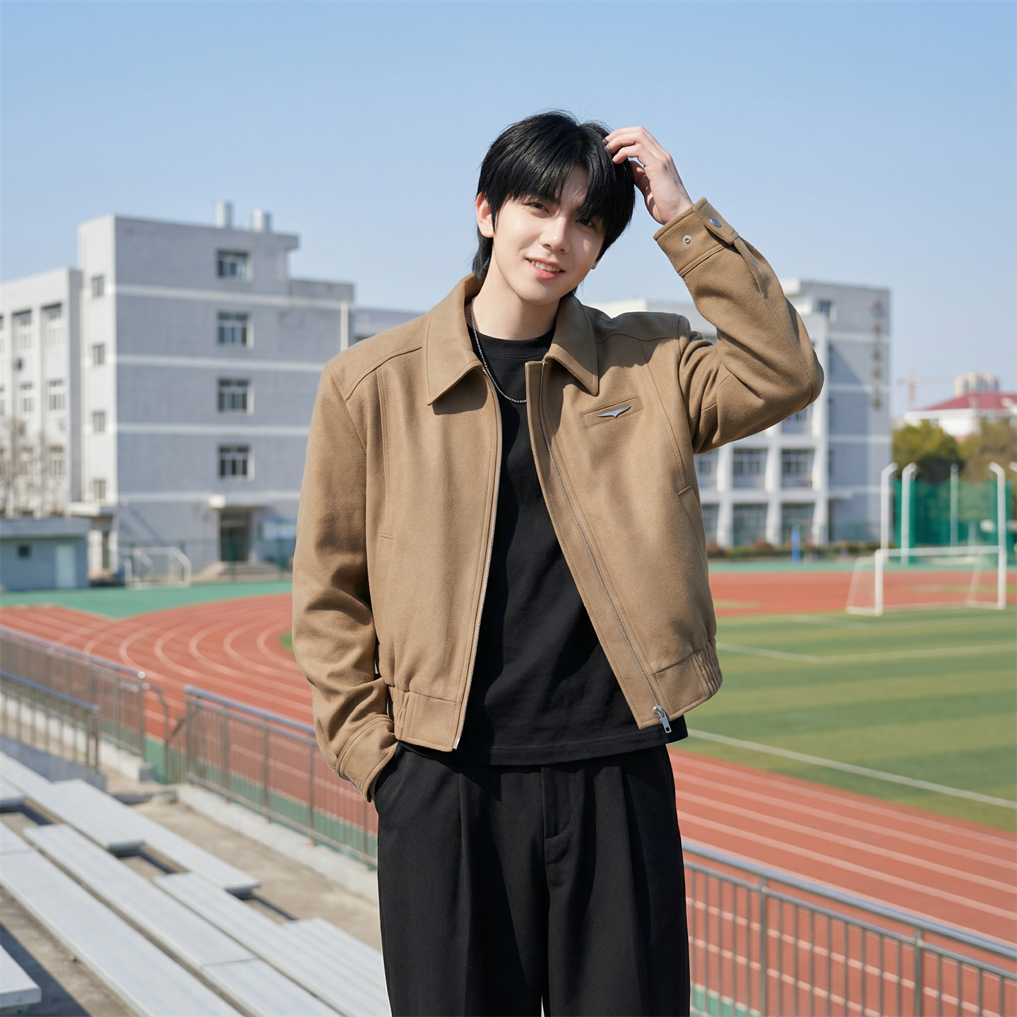 现货2025棒球领短款夹克高级感美式垫肩外套HJ7727-P90X149，男装夹克，星座1017