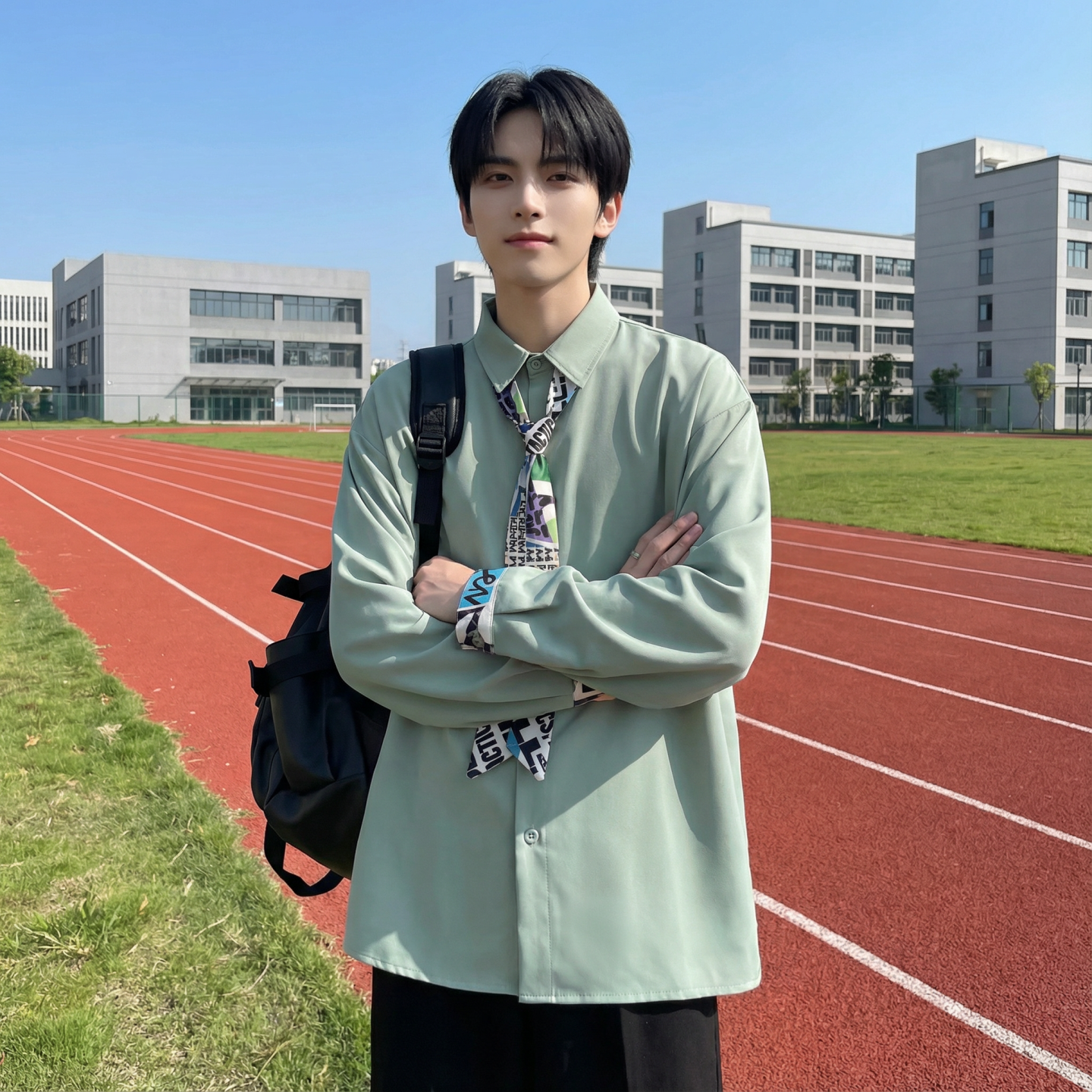 现货长袖衬衫男潮流带领带帅气港风高级感情侣衬衣FA32-P55，男装衬衫，星座1017