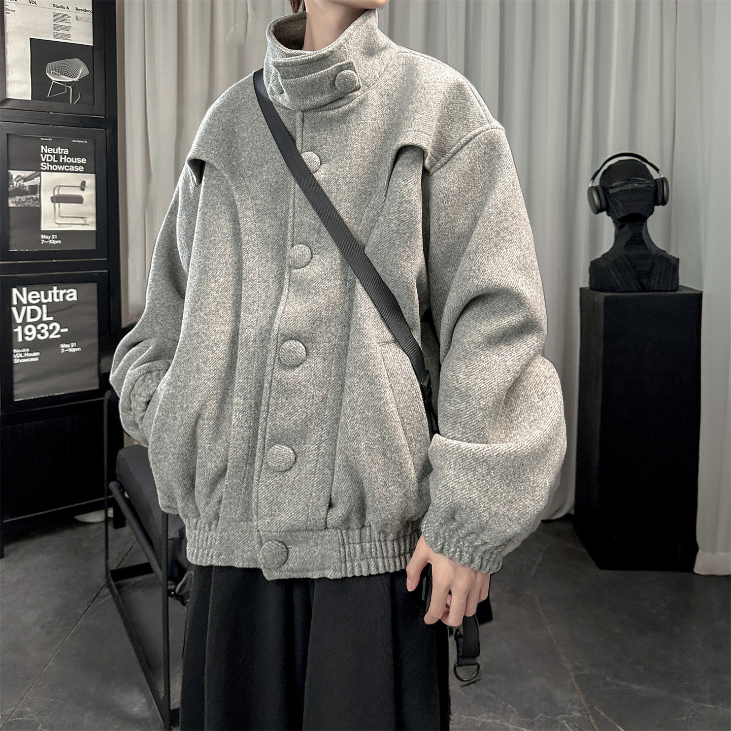 现货2026春款美式复古休闲夹克韩版宽松立领短款外套潮DK801-P118，男装夹克，星座1017