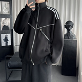 日系拼接立领夹克宽松休闲运动外套W226-P68，男装夹克，星座1017