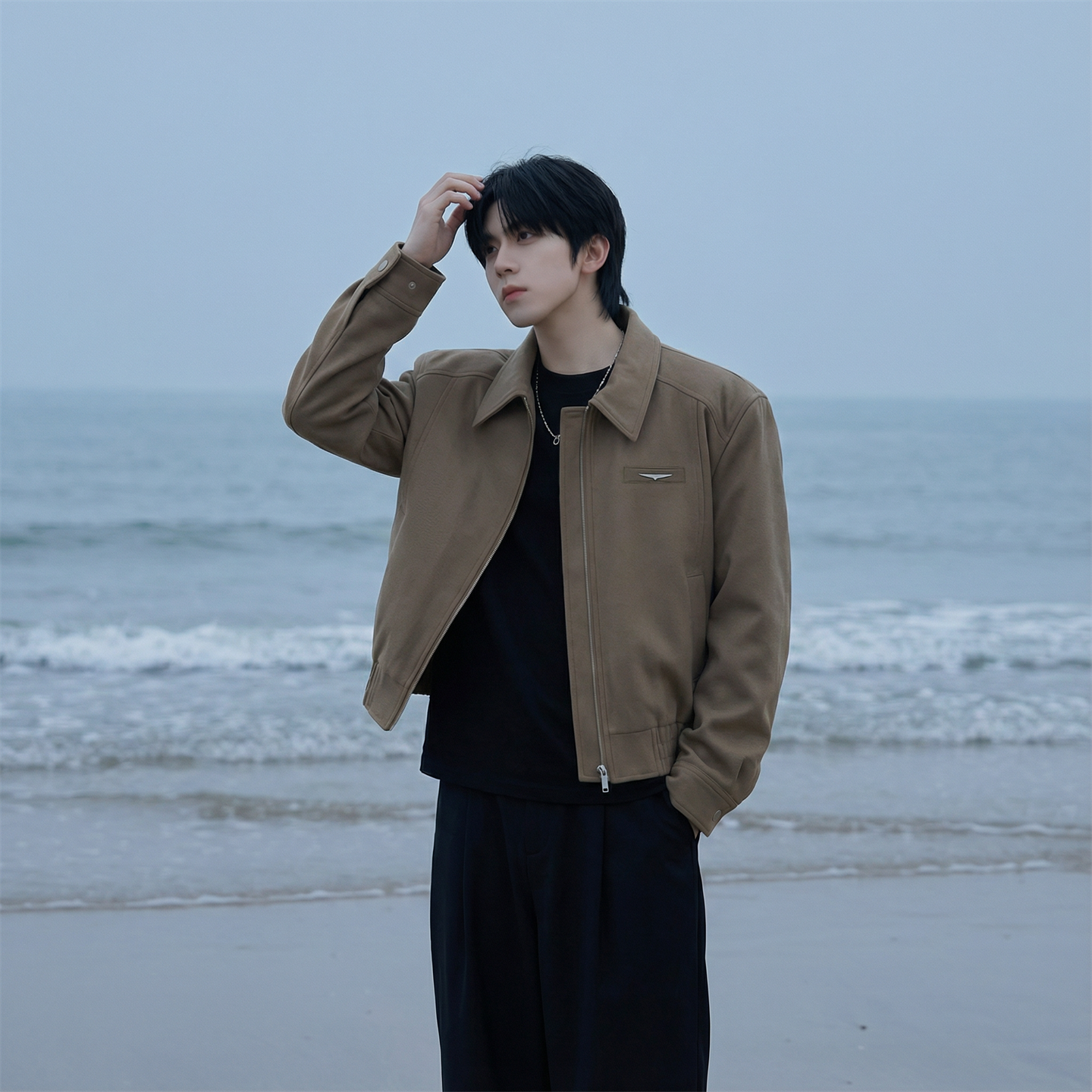 现货2025棒球领短款夹克高级感美式垫肩外套HJ7727-P90X149,男装夹克,星座1017
