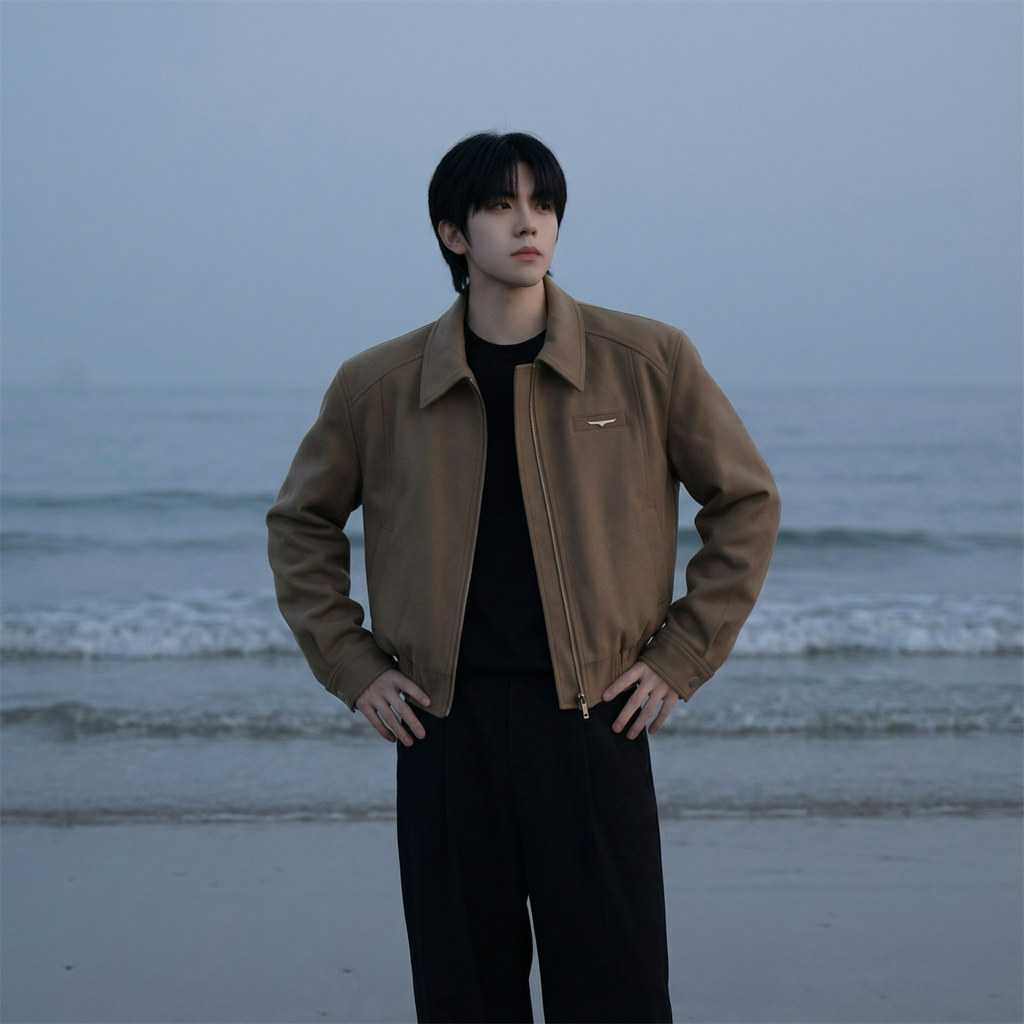 现货2025棒球领短款夹克高级感美式垫肩外套HJ7727-P90X149，男装夹克，星座1017