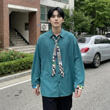 现货长袖衬衫男潮流带领带帅气港风高级感情侣衬衣FA32-P55，男装衬衫，星座1017