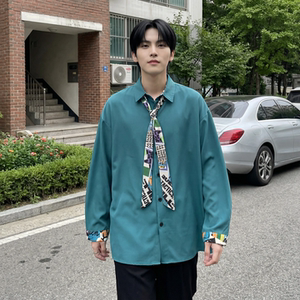 现货长袖衬衫男潮流带领带帅气港风高级感情侣衬衣 FA32-P55，男装衬衫，星座1017