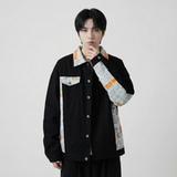 现货2026春季痞帅拼接设计感翻领夹克高级感潮流外套J24-P75，男装夹克，星座1017