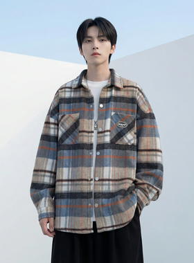 现货美式复古潮流大码格子小香风衬衫 HC45642-P55