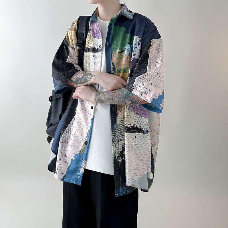 现货短袖衬衫男装高级感衬衣CC97-P48,男装T恤,星座1017