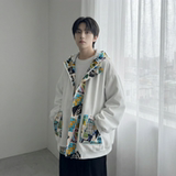 现货春款潮流涂鸦拼接夹克开衫连帽外套WT23-P75控96，男装夹克，星座1017