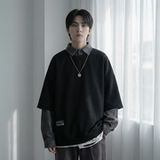 现货2026春款假两件卫衣衬衫领复古vibe格子美式外套A5613-P65，男装衬衫，星座1017