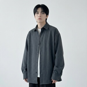 2026春季轻熟风男竖条纹长袖衬衫高级感外套 DS94-P68图片