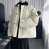 男装冬季高级感重磅防风保暖棉布拼接皮领棉服男潮M6690-P138，男装棉衣，星座1017