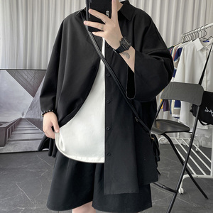 短袖休闲衬衫男痞帅七分袖衬衣bf港风 CS421-P38图片