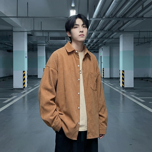 现货灯芯绒高级感长袖衬衫男休闲衬衣外套 C963-P48图片