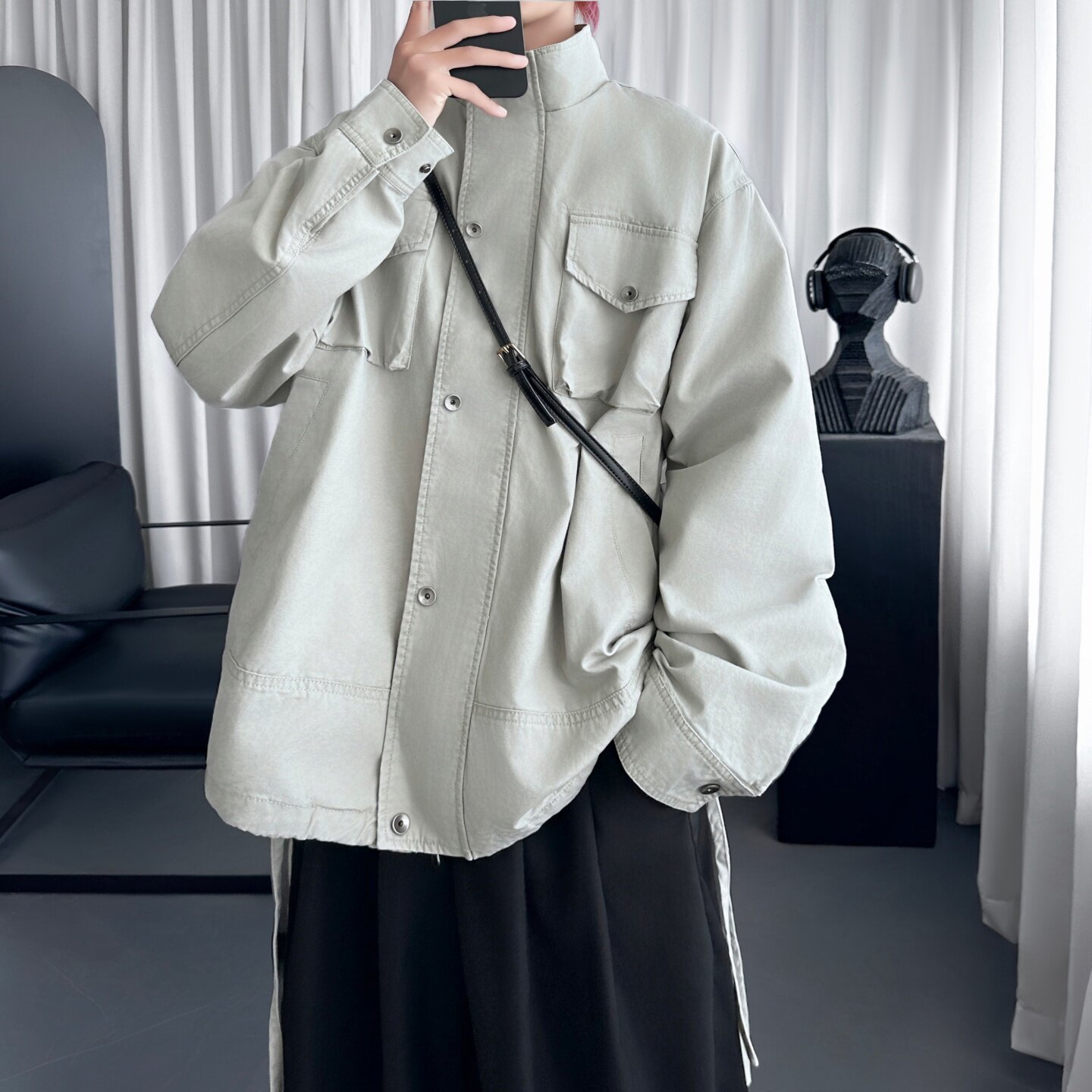 美式复古工装外套男女新款设计感立领夹G3101-P118,男装工装外套,星座1017