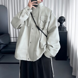 美式复古工装外套男女新款设计感立领夹 G3101-P118图片