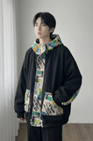 现货春款潮流涂鸦拼接夹克开衫连帽外套WT23-P75控96，男装夹克，星座1017