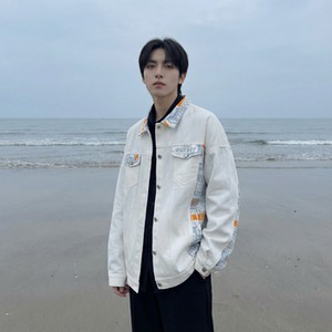 现货 2026春季痞帅拼接设计感翻领夹克高级感潮流外套 J24-P75，男装夹克，星座1017