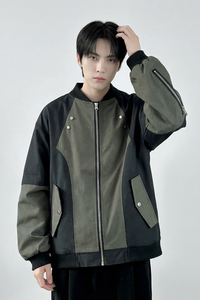 休闲百搭撞色拼接棒球服美式复古夹克 JK830-P80图片