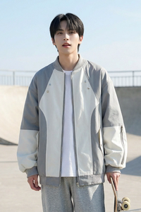 现货休闲百搭撞色拼接棒球服美式复古夹克 JK830-P80图片