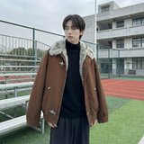 现货毛领复古（仿貂毛领）秋冬季座山雕夹克棉服外套男Q664-P148，男装夹克，星座1017