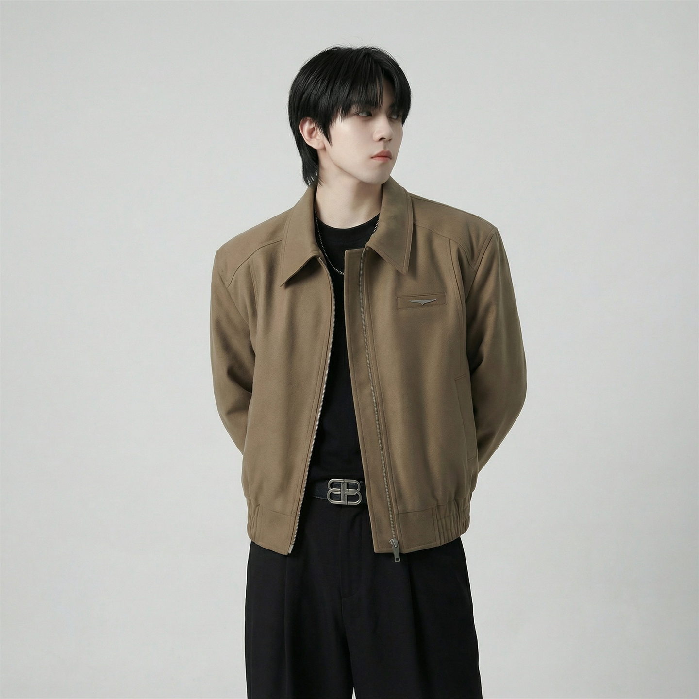 现货2025棒球领短款夹克高级感美式垫肩外套HJ7727-P90X149,男装夹克,星座1017