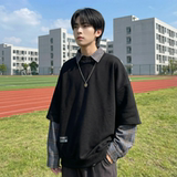 现货2026春款假两件卫衣衬衫领复古vibe格子美式外套A5613-P65，男装衬衫，星座1017