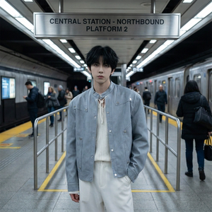 现货 2026飞行夹克外套春秋薄款痞帅街头潮牌立领上衣 DK568-P118，男装夹克，星座1017