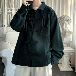 港风宽松汉服唐装打底风长袖衬衫 DS64-P60，男装T恤，星座1017