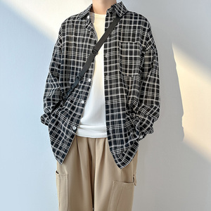 2023春夏格子衬衫男长袖ins潮寸衫雅痞潮休闲衬衣 1017-FC75-P48图片