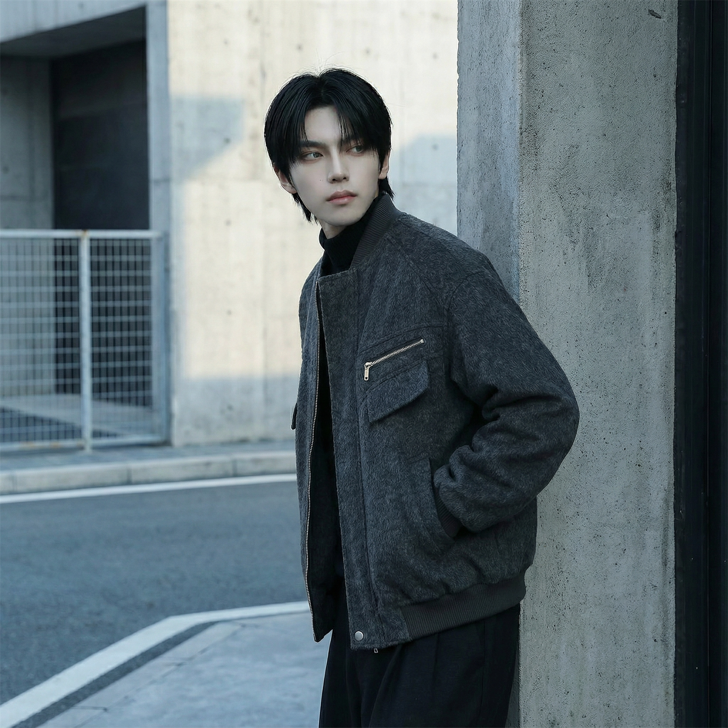 现货美式毛呢夹克棉服加厚高级痞帅夹棉棒球服短款外套Q955-P138,男装夹克,星座1017