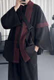 现货春秋风蟒纹印花拼接男士道袍汉服D3206-P78，男装民族服装，星座1017