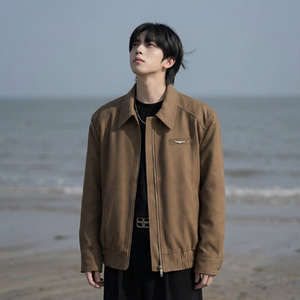 现货棒球领短款夹克高级感美式垫肩外套 HJ7727-P90 X149图片