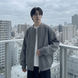 现货2026日系痞帅华夫格宽松休闲棒球立领夹克衫外套NK828-P89，男装夹克，星座1017