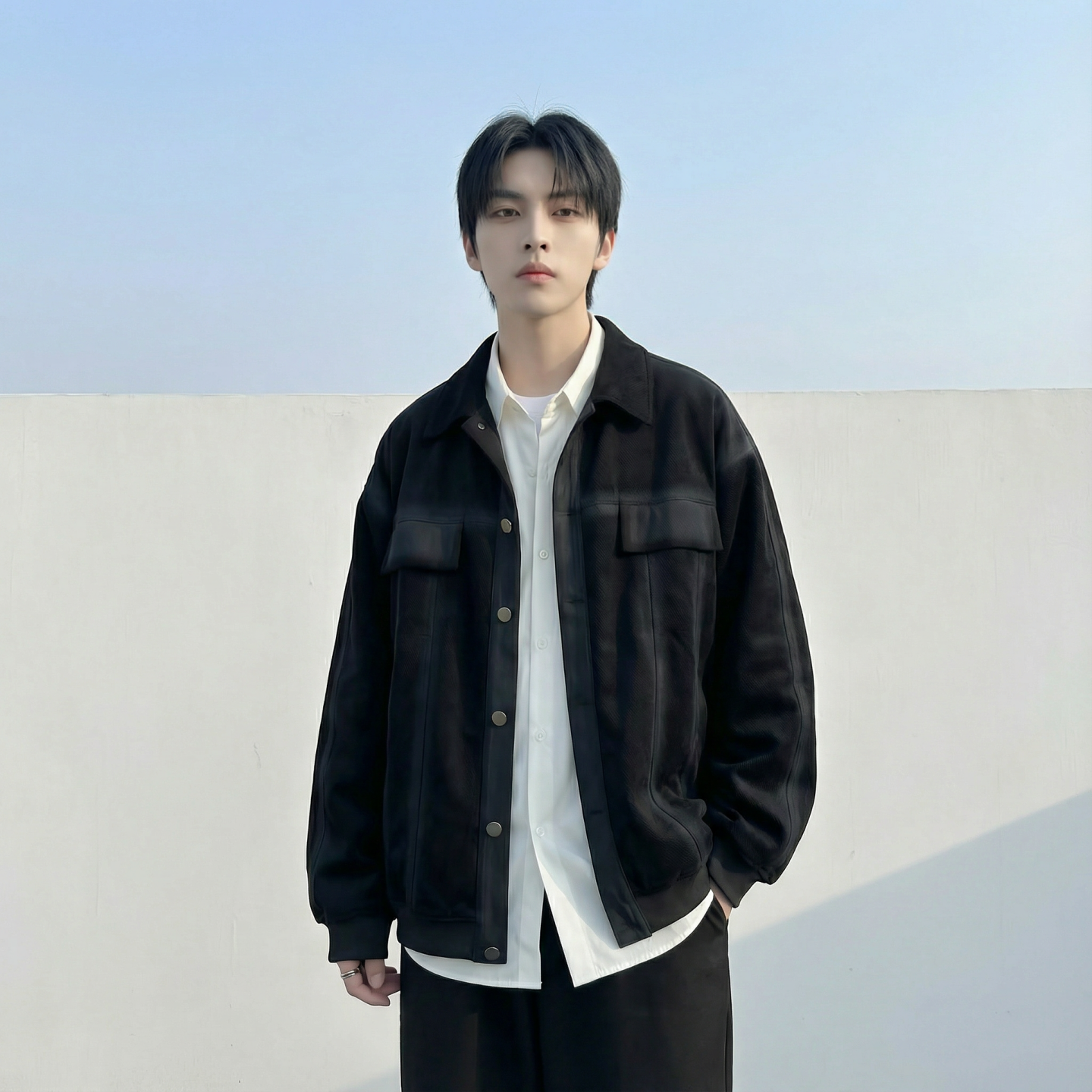 现货2026春季工装休闲夹克高级感牛仔外套JK11-P100，男装工装外套，星座1017