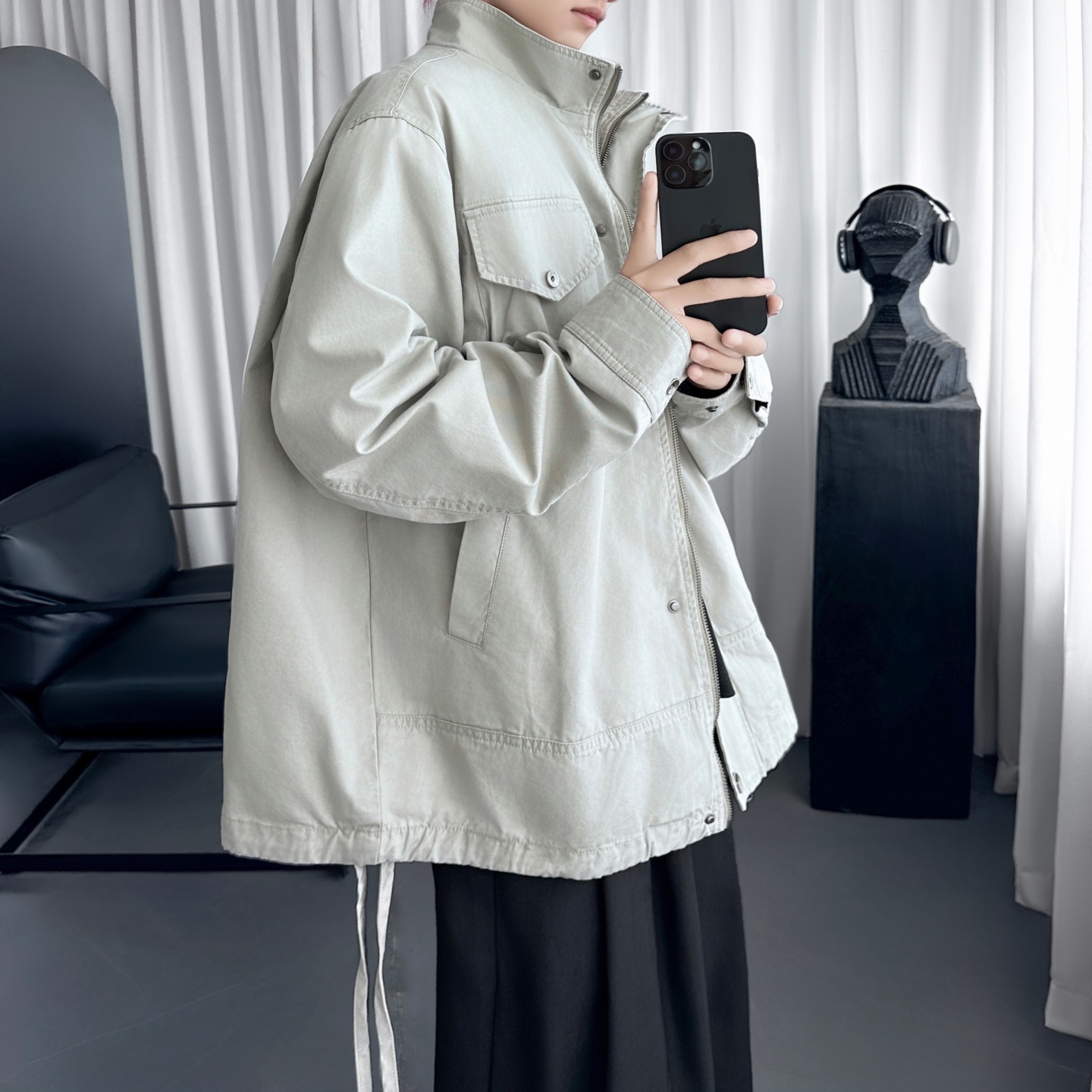 美式复古工装外套男女新款设计感立领夹G3101-P118，男装工装外套，星座1017