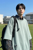 现货2026春款假两件卫衣衬衫领复古vibe格子美式外套A5613-P65，男装衬衫，星座1017