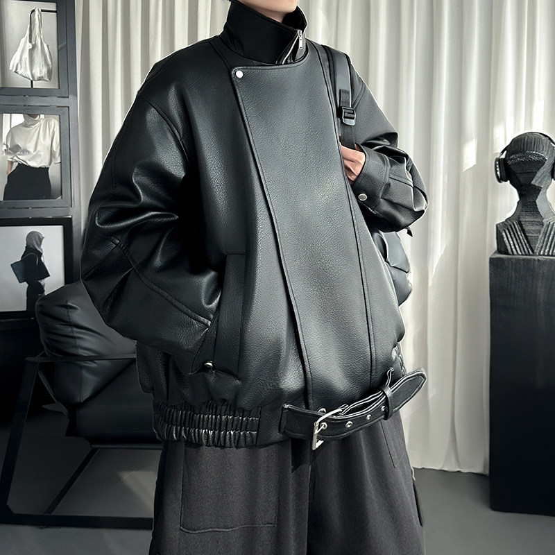 2025春款美式潮牌痞帅复古机车皮衣夹克棉服外套 FK315-P128图片